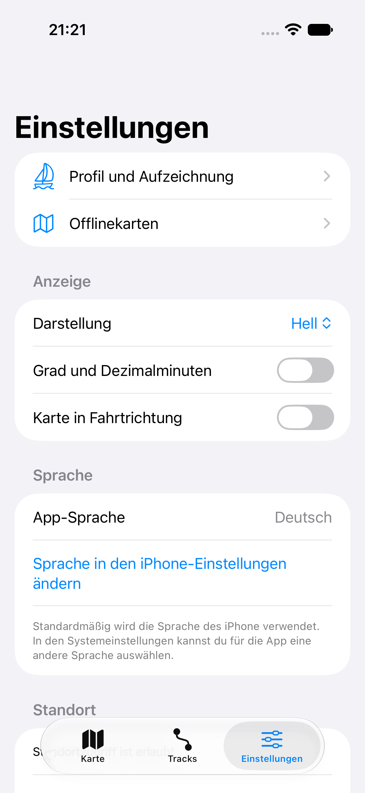 Einstellungen in deiner Sprache