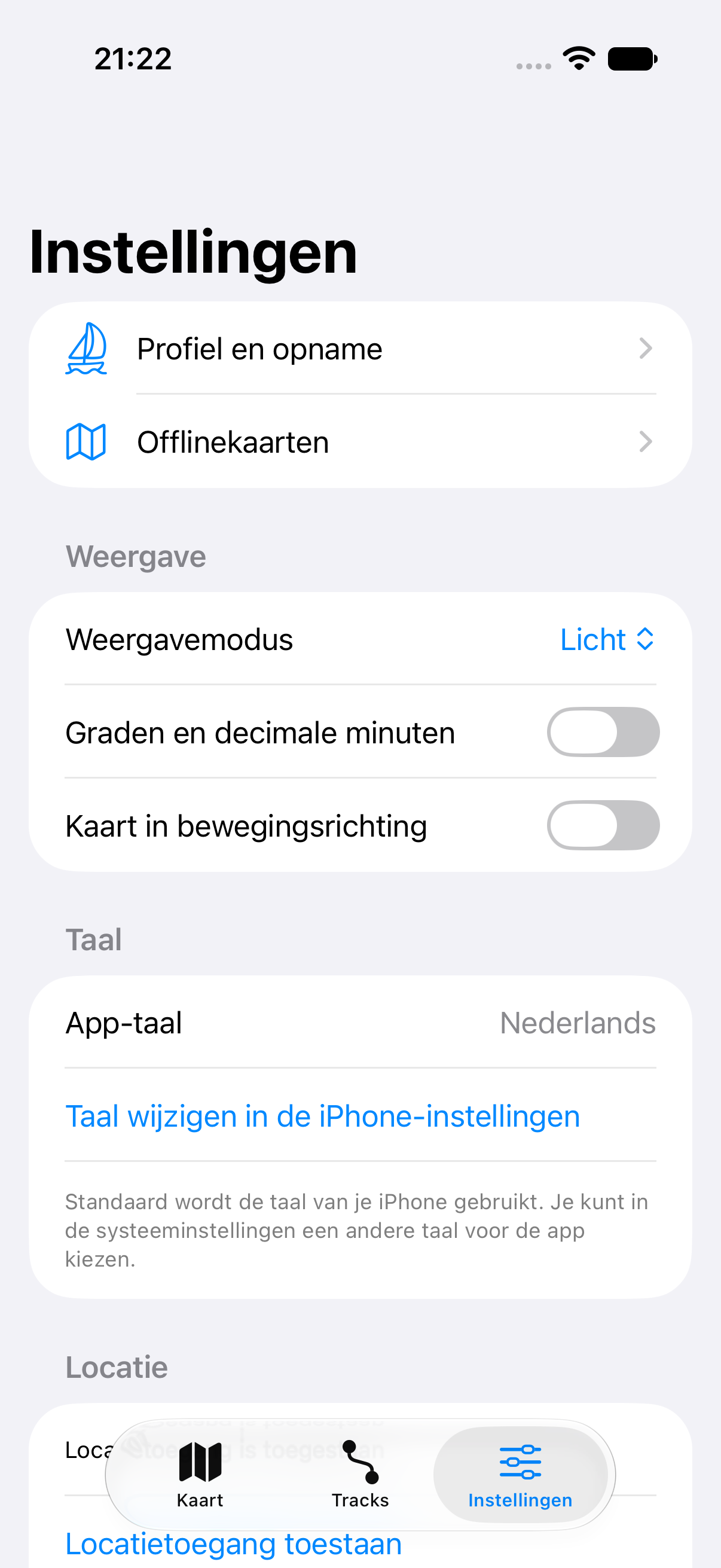 Instellingen in jouw taal