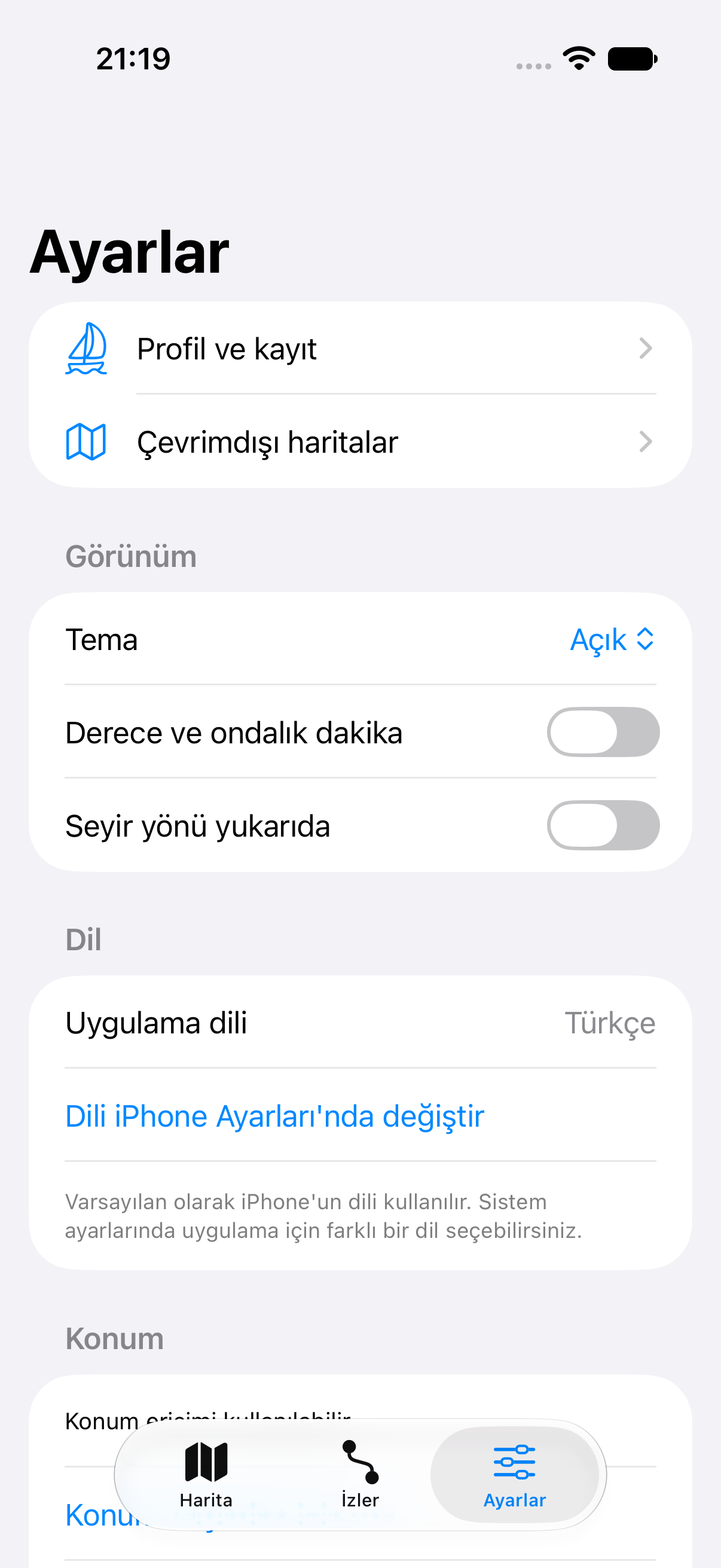 Kendi dilinizde ayarlar